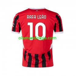 Camisola AC Milan RAFA LEAO 10 Homem Equipamento Primeiro 2024-2025 Manga Curta